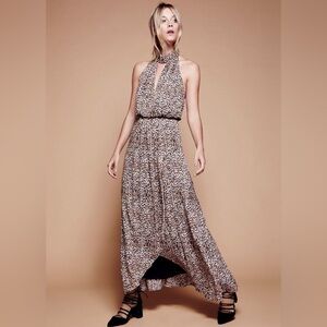 Free People Animal Instinct Halter Maxi Dress | Size 2